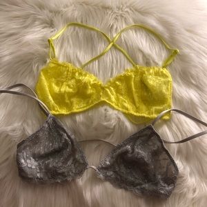Free People Lace Triangle Bras x2 Size S